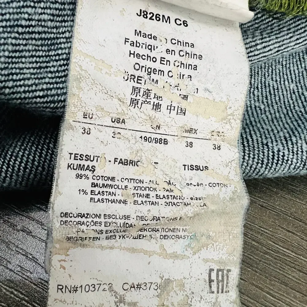 AJ Armani Jeans Men's 38X32 (Measures 38X30) Blue J31 Regular Straight Leg Denim